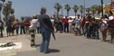 Roomba guy walking/jumping on glass in Venice