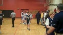 Congratulatory hand-shakes between the Eagles & Warriors.