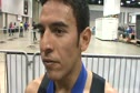 Leo Manzano using kick to take down Centro/Rupp in 1500 USATF Indoor Champs 2012