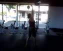 Melanie from UTE CrossFit does a 55 lb. Turkish Get Up