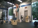 Bobby Noyce does Again Faster WOD | 10 min. AMRAP 10 Front Squats (125 lb.) 10 Box Jumps (30 in.) 10 Pull-Ups