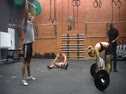 CrossFit BODYM 100 thrusters w/ 5 burpees every minute