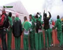 Irish team celebrate Britton's victory and medal ceremony