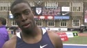 Andrew Riley after winning College Men's 110m Hurdles