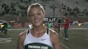 Leah OÊ»Connor from Michigan State after winning the College WomenÊ»s 3k Steeplechase