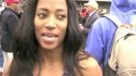 Micki Barber after dropping the baton in the USA vs World Women's 4x100