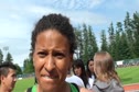 Angela Whyte after 2nd place in 100 hurdles at Harry Jerome International Track Classic 2011