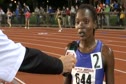 Betsy Saina and Amy Hastings after 10k battle at 2012 Payton Jordan Invite