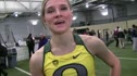 Brianne Theisen after running 400m and 60 hurdles at 2012 MPSF Indoor Championships