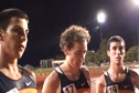 Donn Cabral, Mark Amirault, and Kyle Soloff of Princeton after the 5k at the 2011 Stanford Invitational