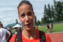 Jessica Zelinka after long jump and hurdles at Harry Jerome International Track Classic 2011