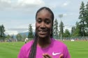Leslie Cole after winning 400 meters at at Harry Jerome International Track Classic 2011