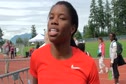 Perdita Felicien after 100 hurdles win at Harry Jerome International Track Classic 2011
