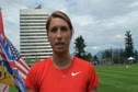 Rachel Yurkovich after throwing B standard at Harry Jerome International Track Classic 2011