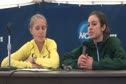 Abbey D'Agostino Dartmouth talks at press conference at NCAA XC Champs 2011