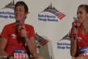 Abby Wambach and Alex Morgan after Chicago Marathon Charity Relay