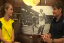 Alli Billmeyer talks with Jim Ryun before 2010 Dream Mile
