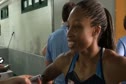 Allyson Felix going thru the 200 rounds at Daegu 2011 World Track Championships
