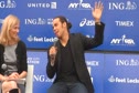 Apolo Ohno challenged to marathon by Jared from Subway New York City Marathon 2011