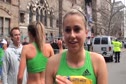 Brie Felnagle finishing 4th at 2011 Boston Marathon BAA Road Mile