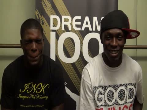 Cousins Marvin Bracy and Levonte Whitfield before Dream 100 2011 adidas Golden Stripes