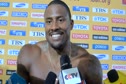 David Oliver after qualifying thru prelims of 110H at Daegu 2011 World Championships