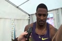 David Oliver after winning Diamond League 110H at 2010 London Diamond League