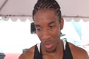 Demetrius Pinder A&M after winning the 400 sub45 2010 NCAA West Preliminary