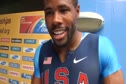 Doc Patton getting the cobwebs off into the 200 semis at Daegu 2011 World Track Championships