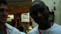 Dorian Ulrey and Bernard Lagat with Bib numbers at World Champs