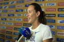 Fabiana Murer pole vault champ ties Brazilian and South American record of 4.85m at Daegu 2011 World Championships Day 4 Interviews