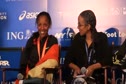 [@Firehiwot Dado], [@Buzunesh Deba] and [@Mary Keitany] give opening remarks about ING New York City Marathon [#press conference]
