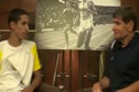Francis Hernandez talks with Jim Ryun before 2010 Dream Mile