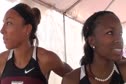 Gabby Mayo and Dominique Duncan A&M after qualifying for 100 2010 NCAA West Preliminary