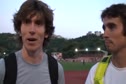 Garrett Heath and Will Leer after 1500 with Russell Brown Tribute at 2010 Nuoro Meeting