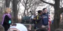 Haile Gebrselassie addresses the runners at the start line