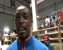 Jeff Demps Post race 60 prelim, slimmin down after football at NCAA Indoor Champs 2012