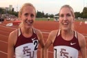 Amanda Winslow and Hannah Brooks after 1500 at 2011 Payton Jordan Invite