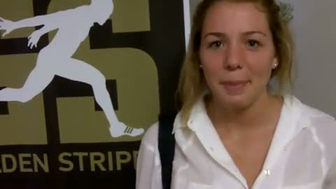 Kat Delaney before Dream Mile 2011 adidas Golden Stripes