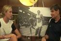 Katie Flood talks with Jim Ryun before 2010 Dream Mile