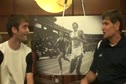 Kenny Krotzer talks with Jim Ryun before 2010 Dream Mile