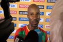 Kim Collins talks about Usain Bolt DQ after 100m final at Daegu 2011 World Championships
