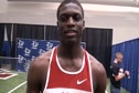Kirani James after going down in 400 final 2011 NCAA Indoors