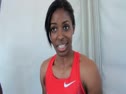 LaShauntae Moore after first round 100m at USATF Outdoor Championships 2011