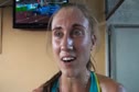 Lisa Dobrisky happy after 1500 at 2010 Lausanne Diamond League