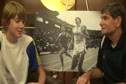 Lukas Verzbicas talks with Jim Ryun before 2010 Dream Mile