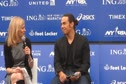 Mary Wittenburg introduces sports stars Apolo Ohno, Jenny Finch, Mark Messier at New York City Marathon 2011