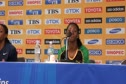 Melaine Walker battling through running in lane 8 Daegu 2011 World Championships