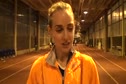 Molly Huddle after another sub-15 5k at 2010 London Diamond League