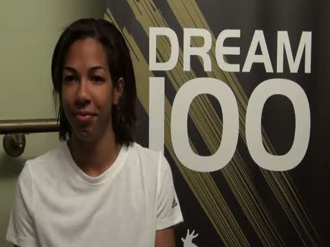 Olivia Ekpone before Dream 100 2011 adidas Golden Stripes